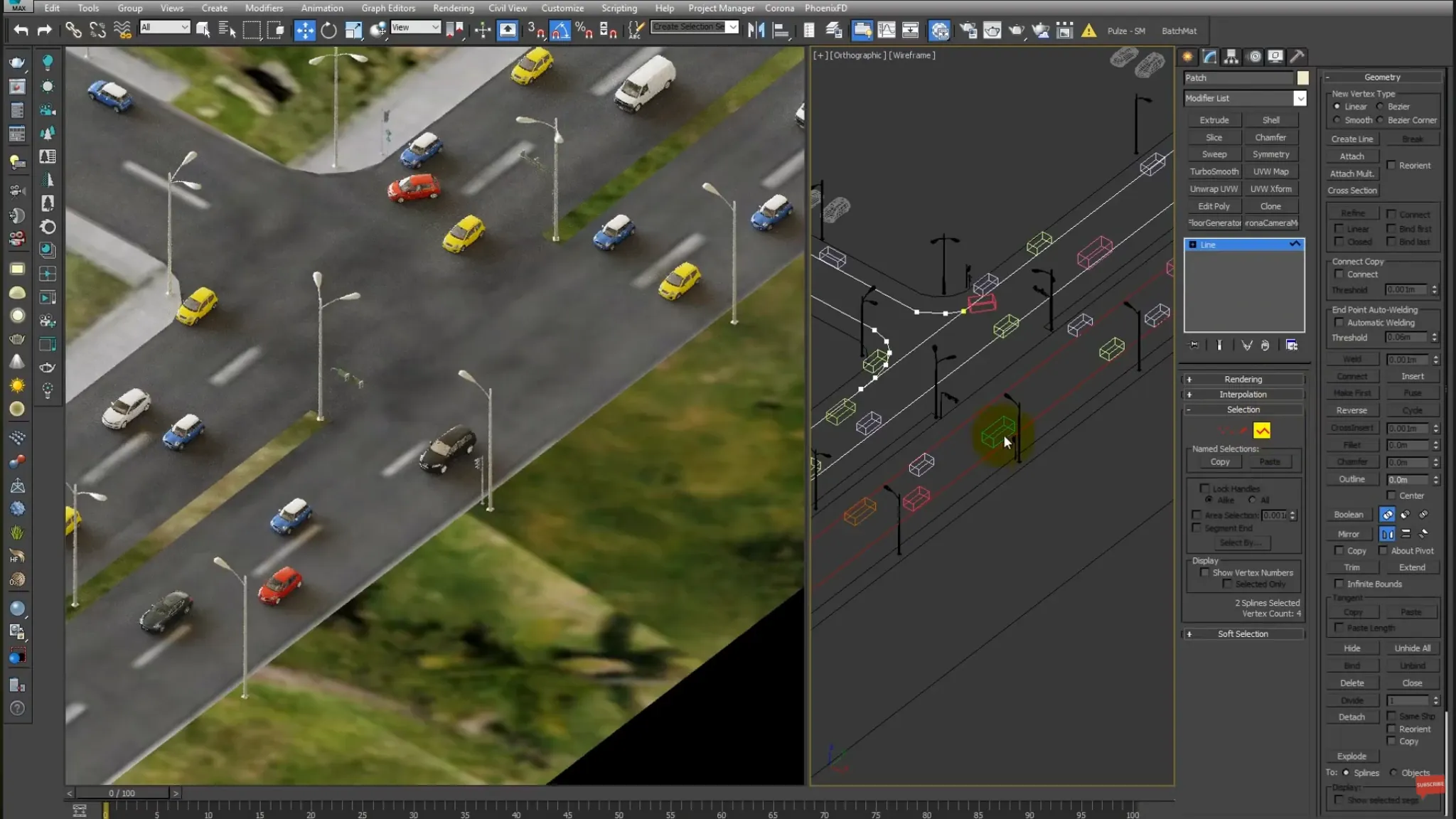 Large-scale urban traffic simulation example
