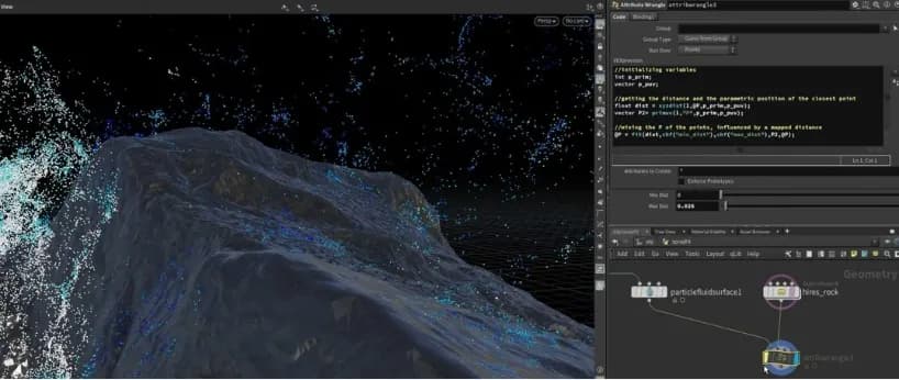 Using xyzdist() and primuv() to push particles towards the collision surface