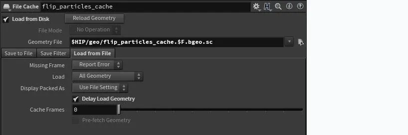 Use the Delay Load Geometry checkbox in the File Cache node to speed up work on high-res sims
