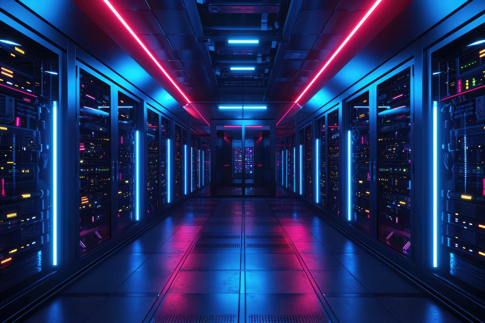 Professional render farm datacenter with high-performance servers